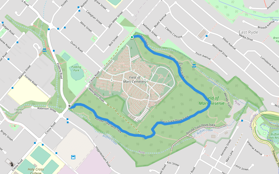 Sand Track walking route map in Ryde