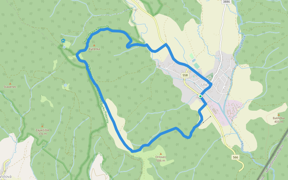 Náučný chodník Miroslava Poliščuka walking route map in Ulič