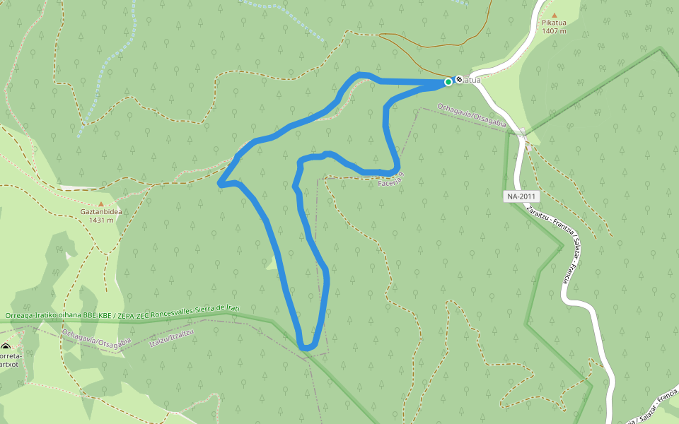Cerrillar walking route map in Ochagavía