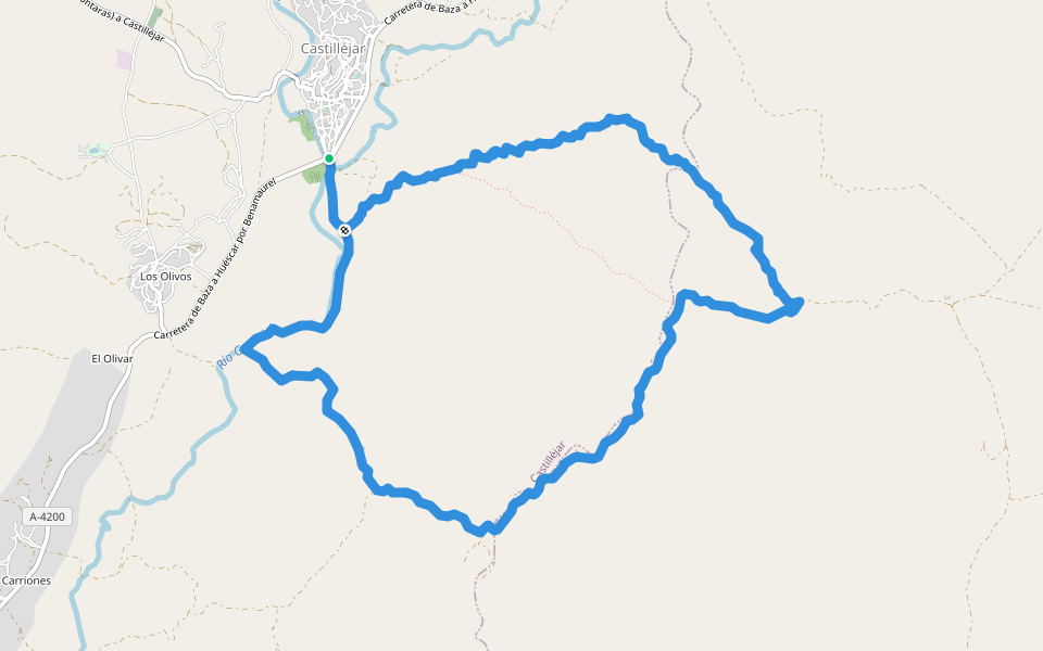PR-A 388 Badlands de Castilléjar walking route map in Castilléjar
