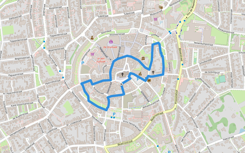 WNW Twente - Oldenzaal - rode route walking route map in Oldenzaal