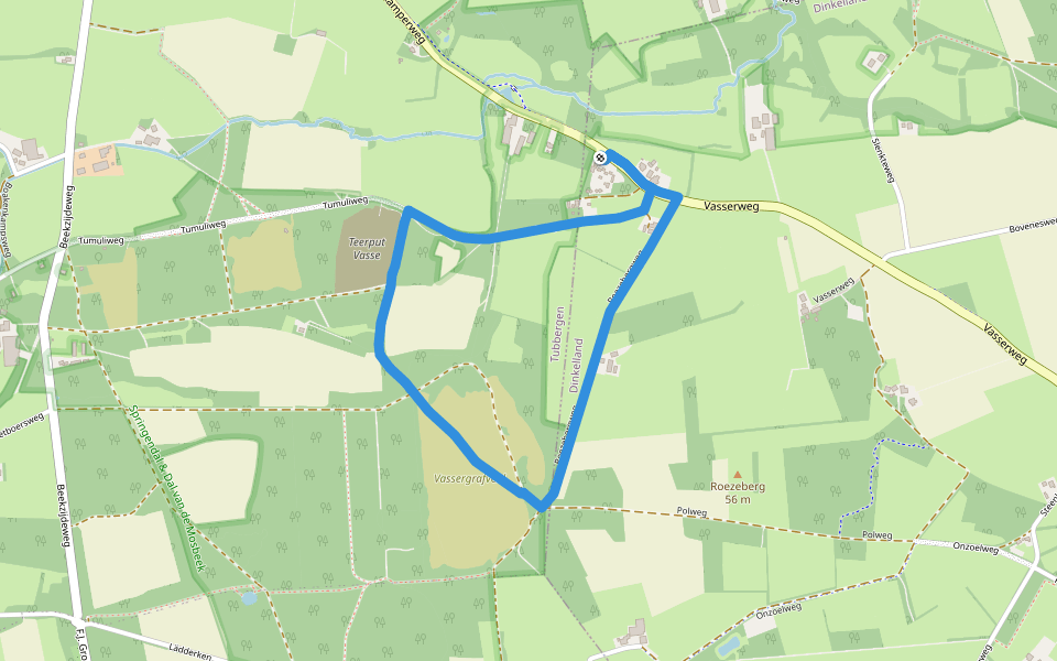 WNW Twente - Hazelbekke - groene route walking route map in Nutter