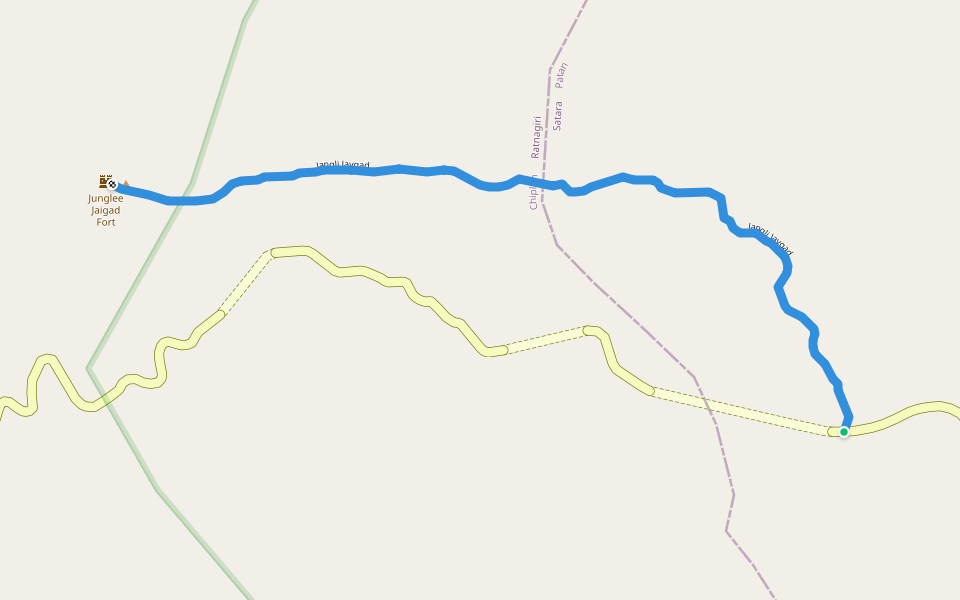 Jangli Jaygad walking route map in Nawaja