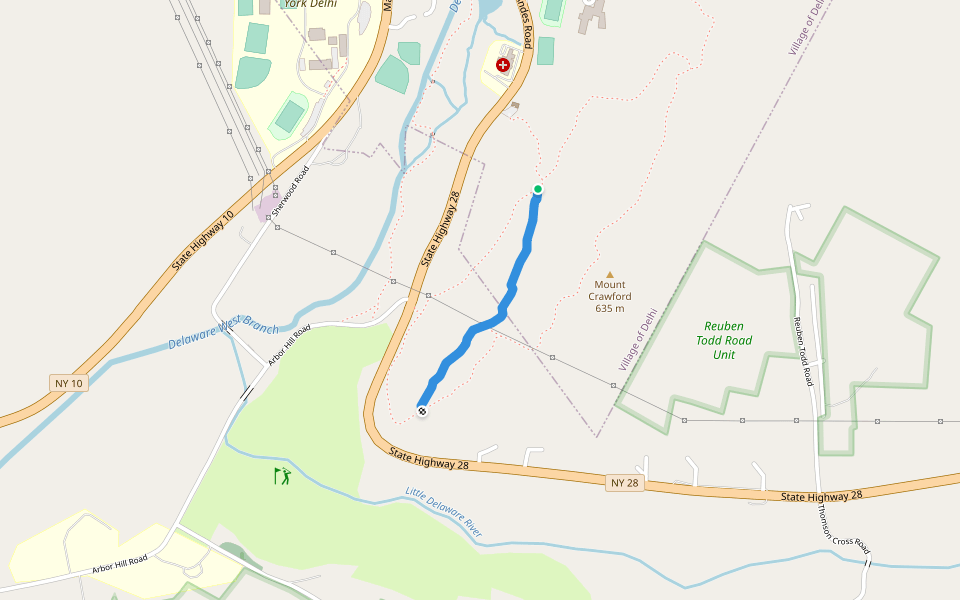 Bulldog Trail walking route map in Delhi