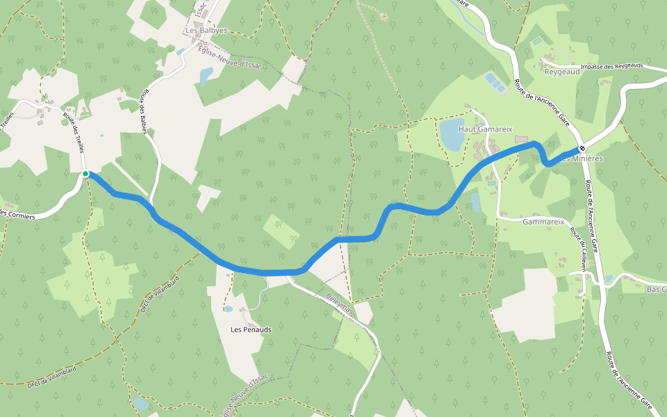 Liaison Beleymas - Eglise-Neuve-d'Issac walking route map in Église-Neuve-d'Issac