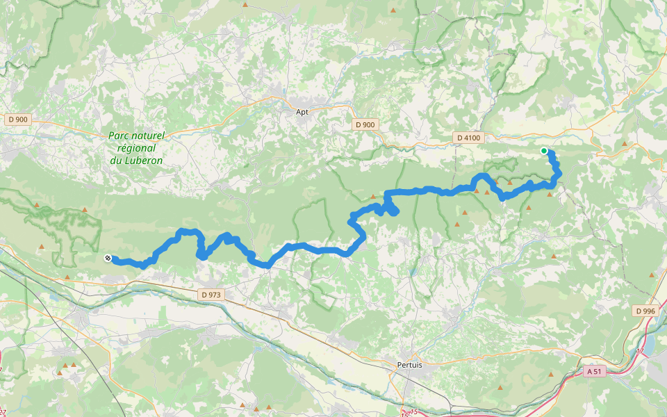Merindol - Montjustin walking route map in Montjustin