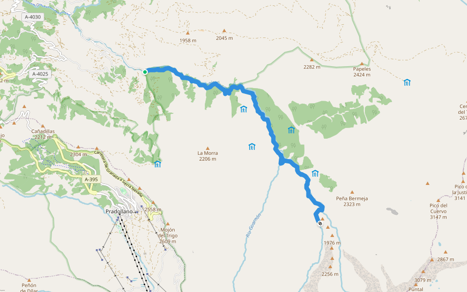 PR-A 24 Vereda de la Estrella walking route map in Güejar Sierra