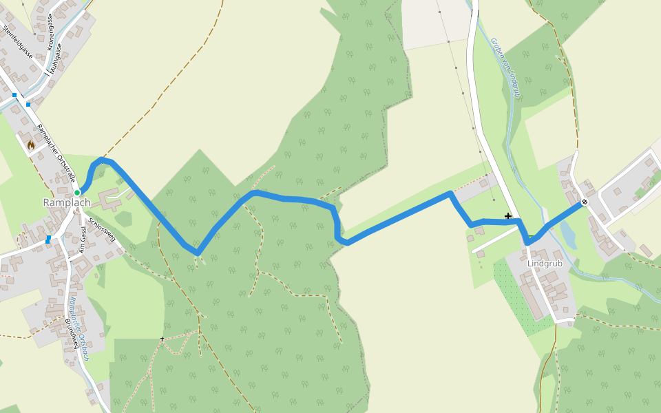 Lindgrub - Ramplach walking route map in Ramplach