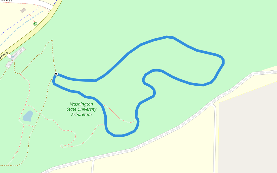 Arboretum Loop walking route map in Pullman