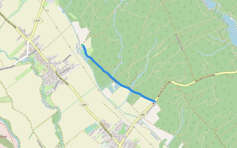 Kneippwanderweg 2 walking route map in Dietersdorf