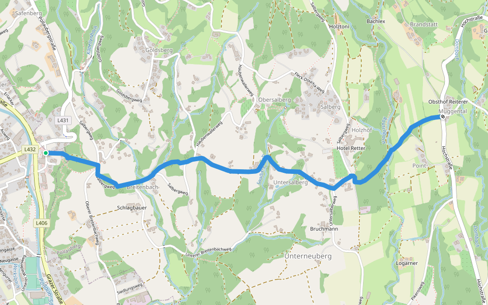 Wanderweg 8 walking route map in Pöllau bei Hartberg