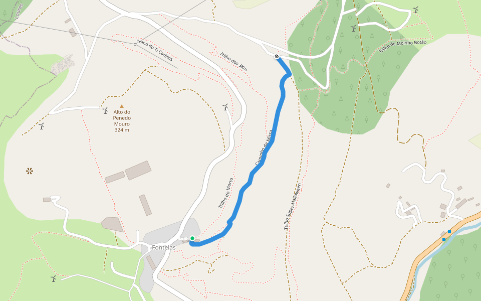 Estação da Biodiversidade de Fontelas walking route map in Lousa