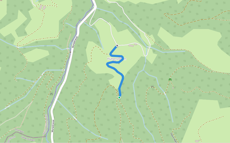 Hüttenstetten - Hüttenstetten Süd walking route map in Kirchberg