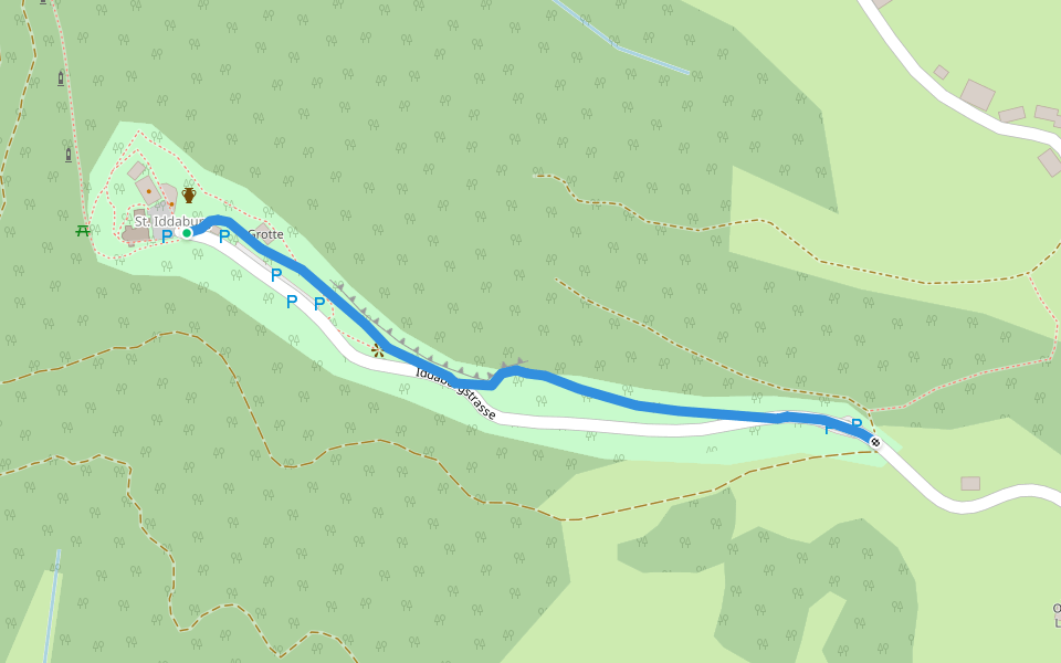 St. Iddaburg - Lämmligarten walking route map in Kirchberg