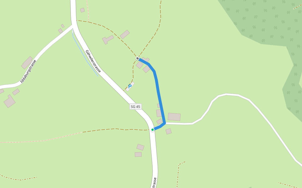 Brunwald - Nord walking route map in Kirchberg