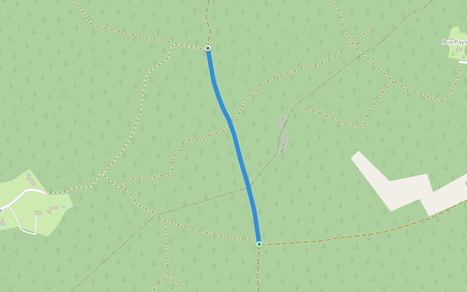 Liaison Beleymas - Issac walking route map in Beleymas