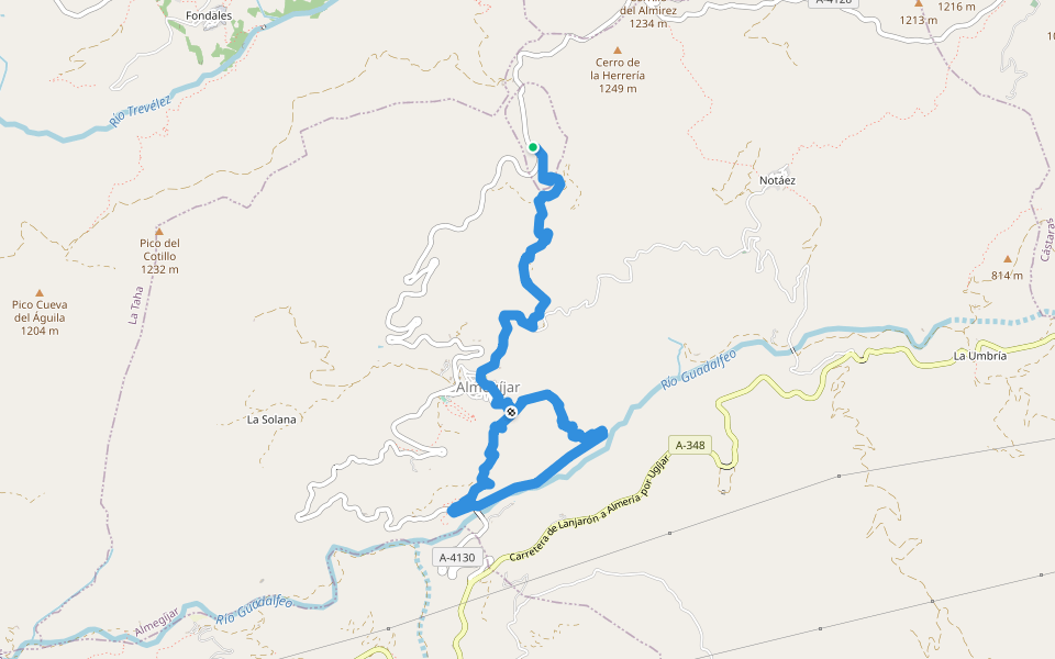 SL-A 250 Panjuila walking route map in Almegíjar