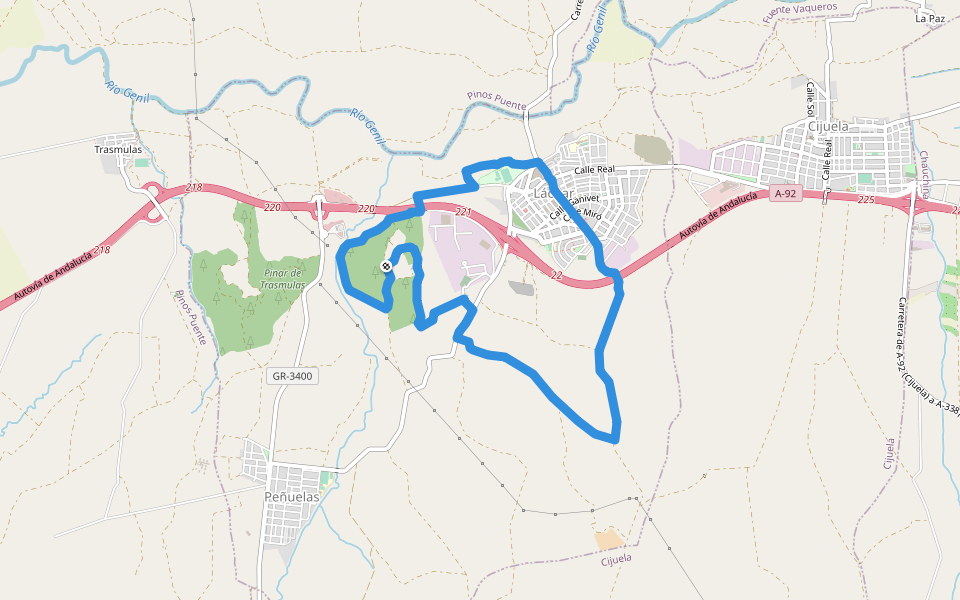 SL-A 275 Rutas del Señorío de Láchar walking route map in Láchar