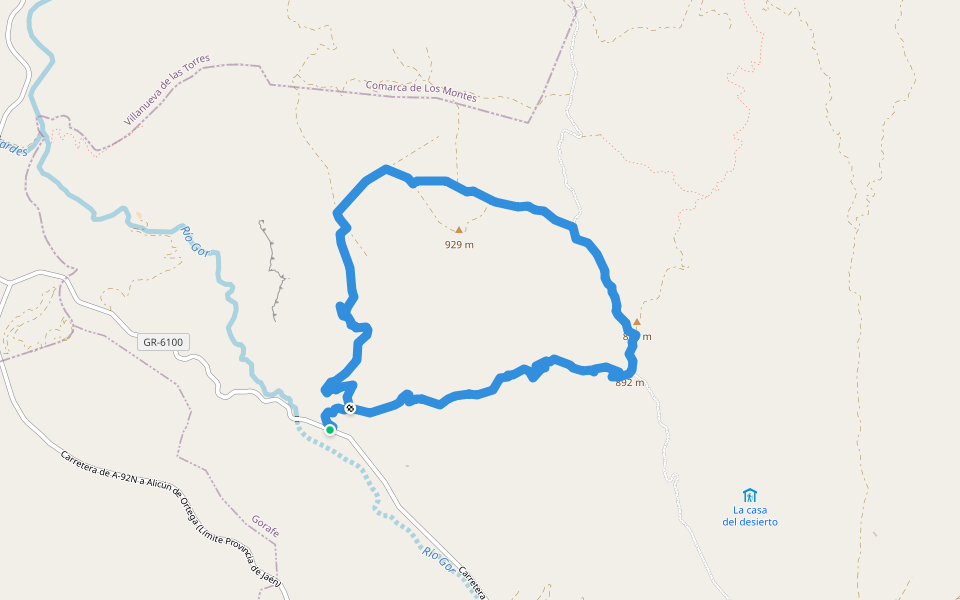 SL-A 278 Cañada de la Ventanilla-Campillos walking route map in Gorafe