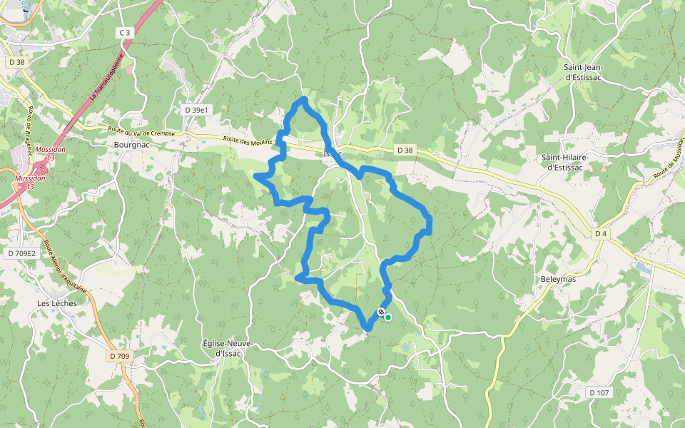 Sentier des 10 000 ans walking route map in Beleymas