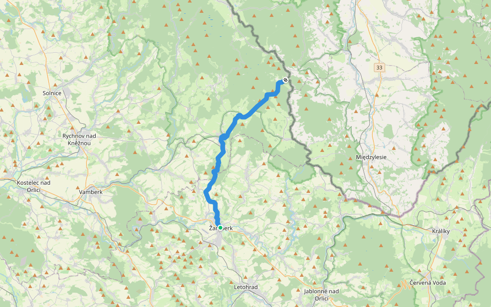 [M] Žamberk - Neratov walking route map in Zamberk