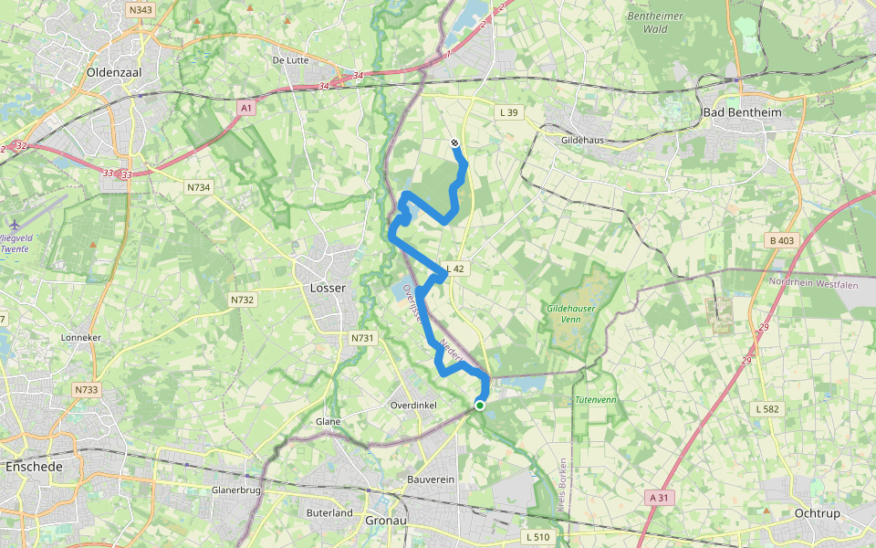 WNW Twente -Bardel/Driland/Gildehaus - rode route walking route map in Gronau (Westfalen)
