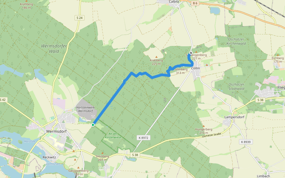 Collmberg -Wermsdorf? walking route map in Wermsdorf