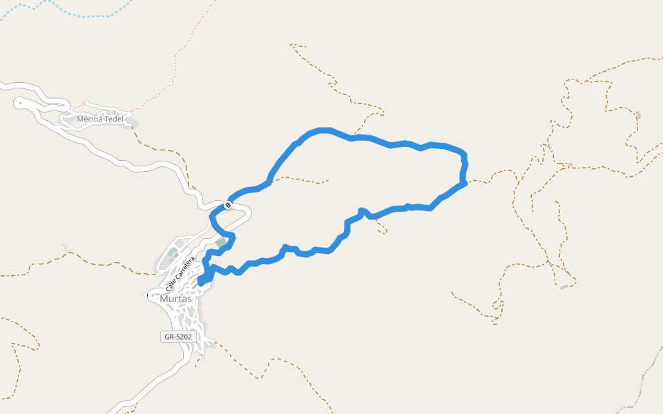 Sendero La Solana walking route map in Murtas
