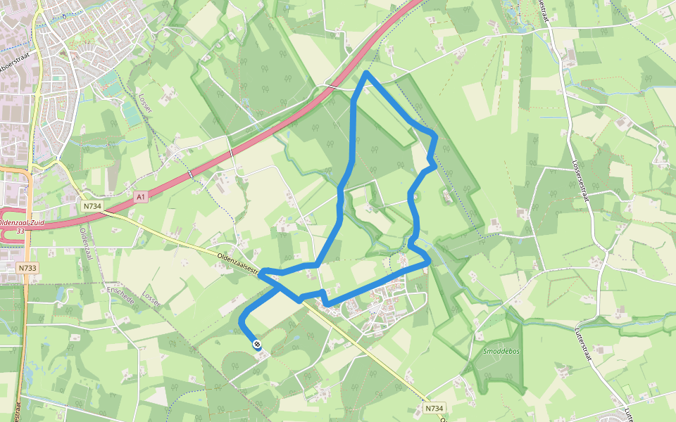 WNW Twente - Snippert -oranje route walking route map in Losser