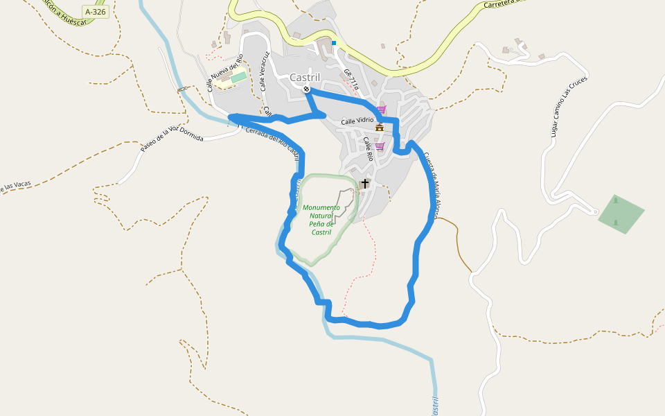 Cerrada del río Castril walking route map in Castril