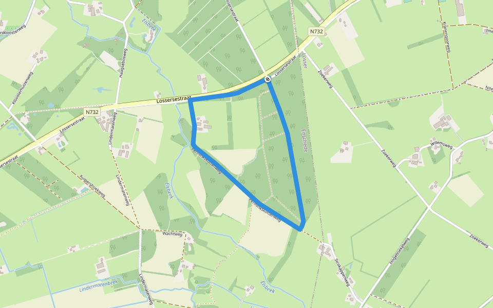 WNW Twente - De Tip - groene route walking route map in Losser