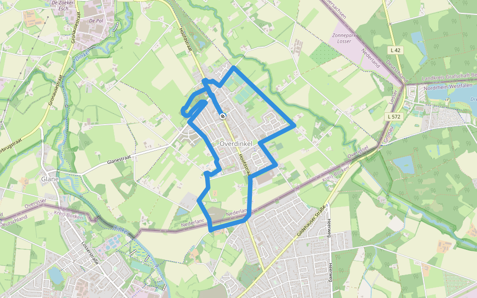 WNW Twente - Overdinkel - blauwe route walking route map in Overdinkel