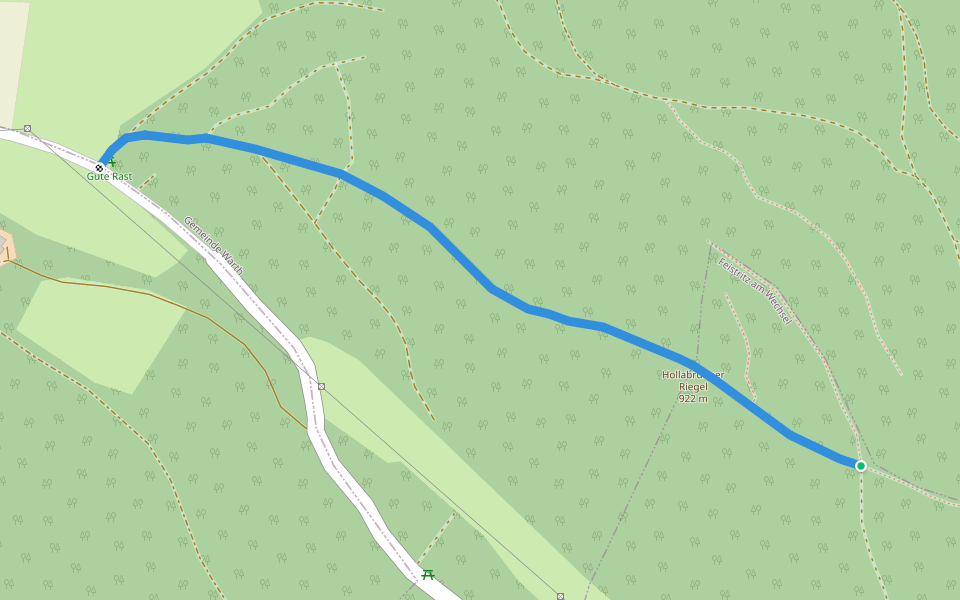 Hollabrunner Riegelweg (Verbindungsweg zu H1 & H5) walking route map in Hollabrunn