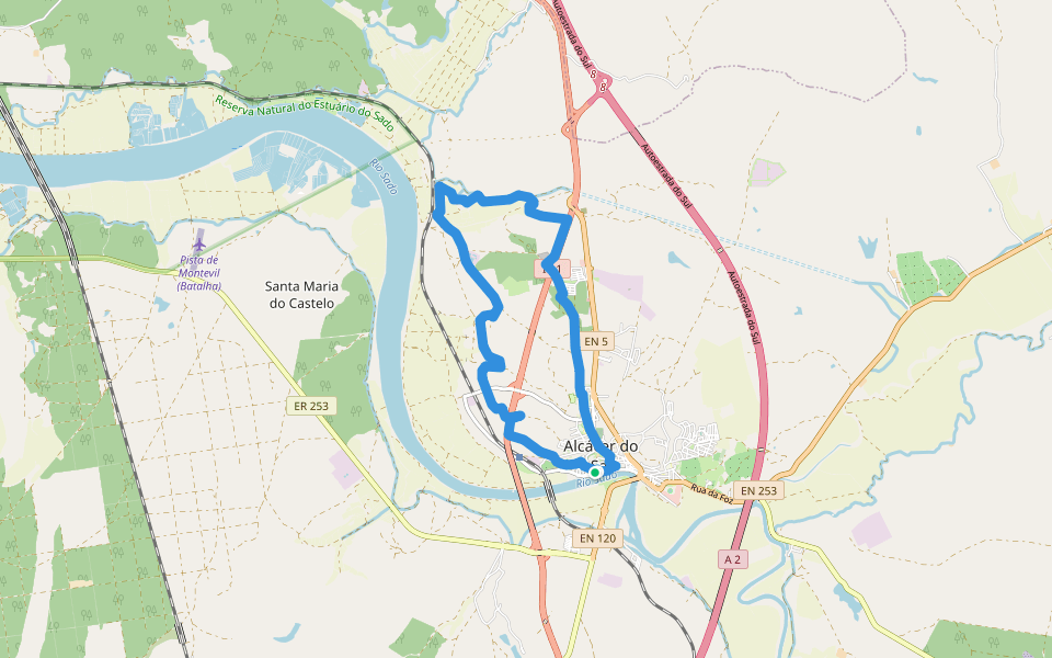 Rota do Senhor dos Mártires walking route map in Alcácer do Sal