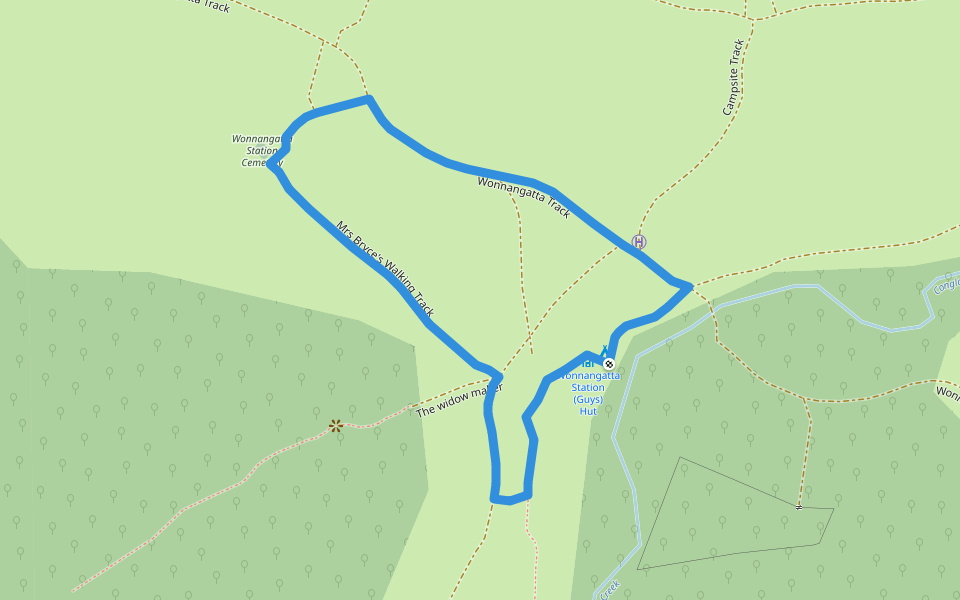 Self guided walk walking route map in Billabong