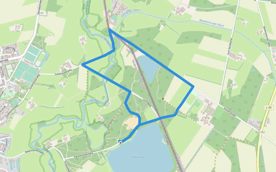 WNW Twente - Zandbergen - groene route walking route map in Losser
