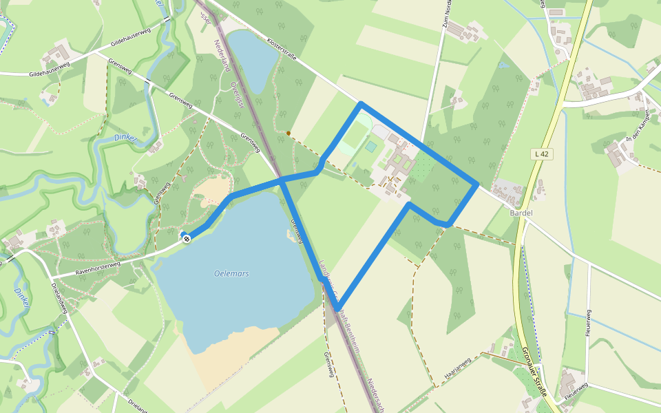 WNW Twente - Zandbergen - blauwe route walking route map in Losser