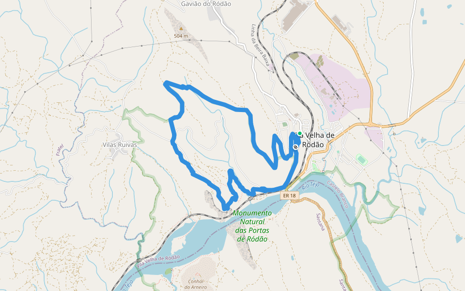 Rota das Invasões walking route map in Vila Velha de Rodão