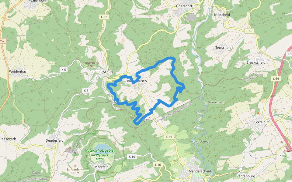 Wacholder-Kyll-Weg walking route map in Bleckhausen