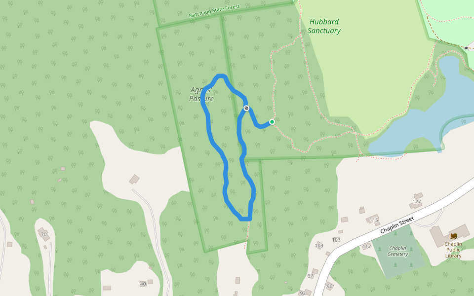 Agnes' Pasture Trail walking route map in Chaplin
