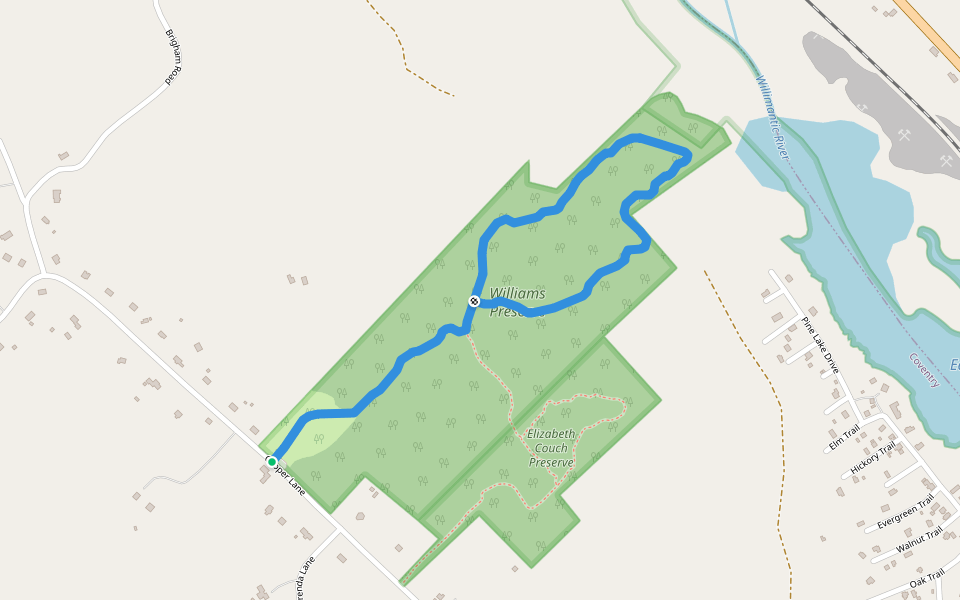Williams Preserve Loop walking route map in Coventry