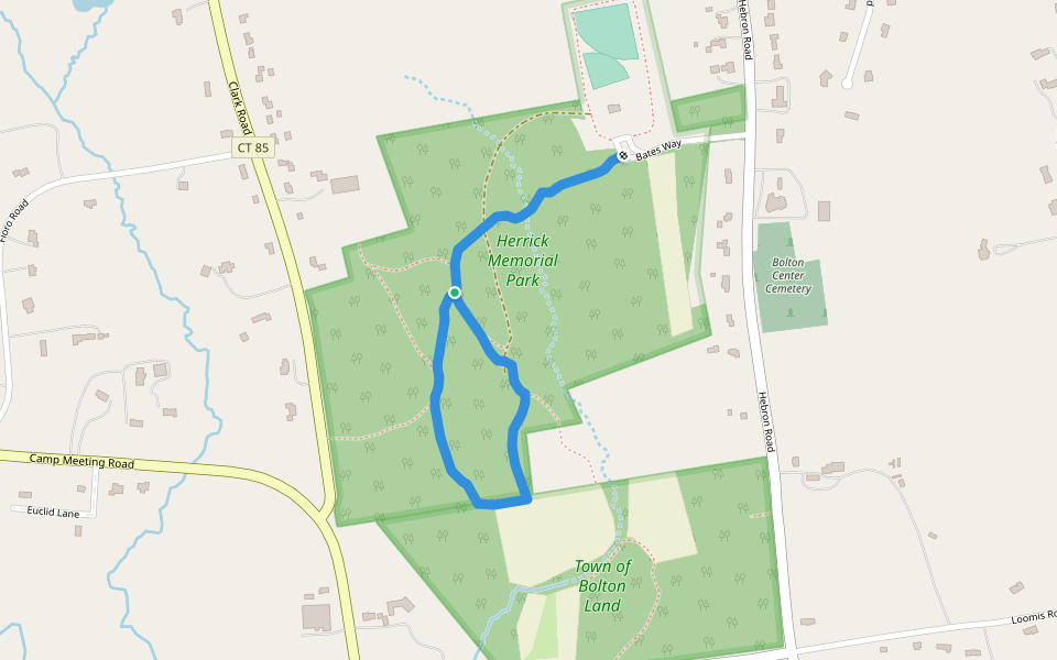 Bates Nature Trail walking route map in Bolton