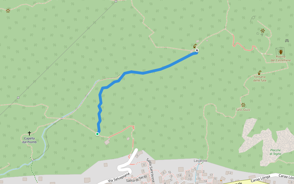 Selvapiana - Forcola walking route map in Terre di Pedemonte