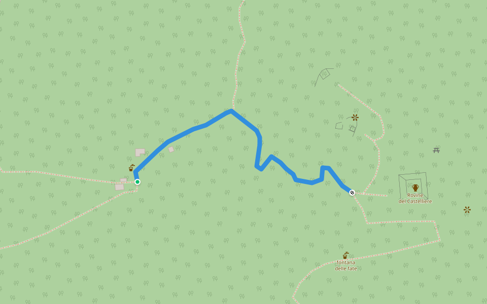 Forcola - Rovine del Castelliere walking route map in Terre di Pedemonte