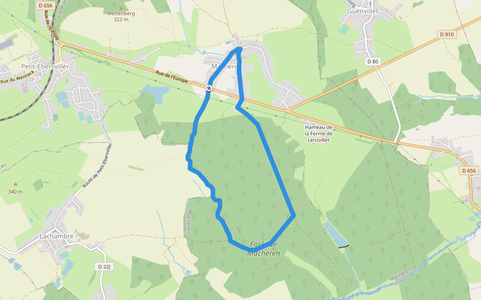 Circuit Alain Christophe walking route map in Macheren