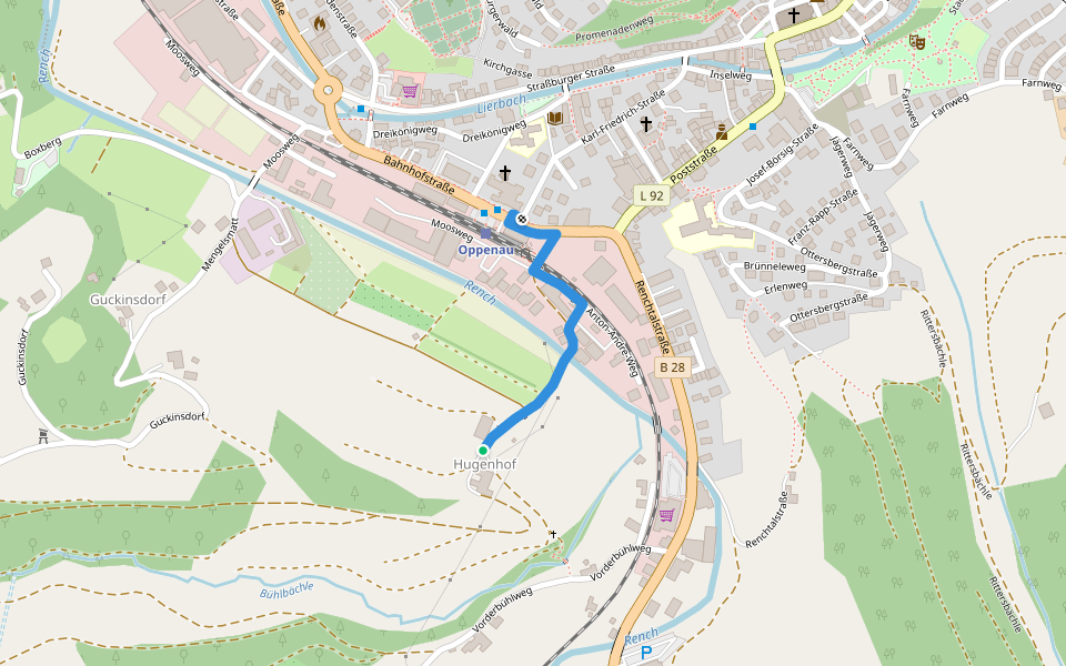 Hugenhöfe - Oppenau Bahnhof