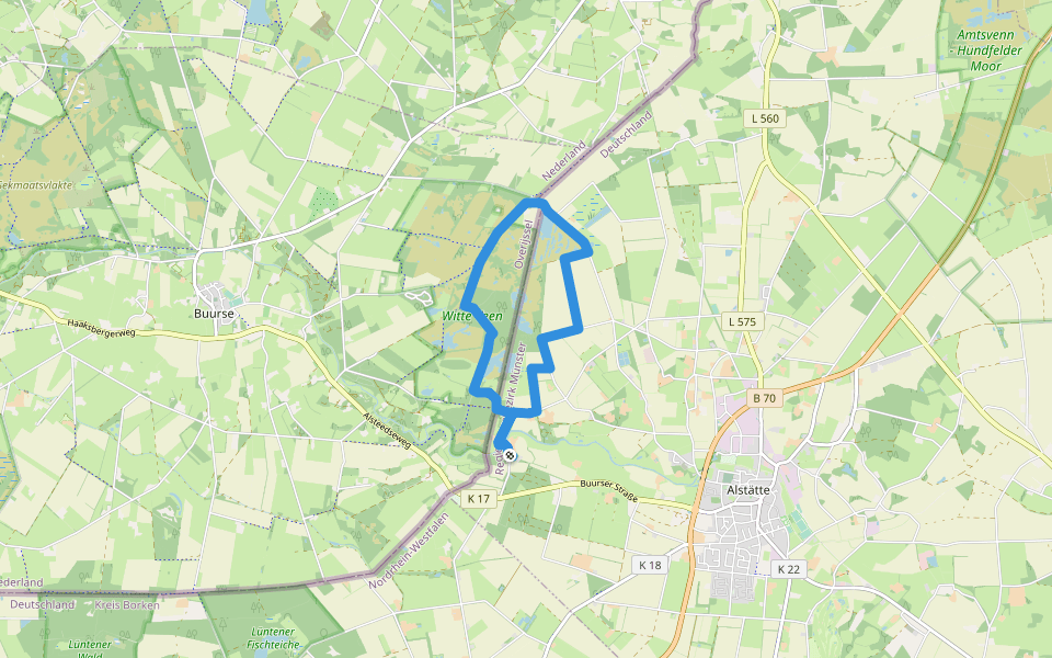 WNW Twente - Haarmühle/Witte Veen - oranje route walking route map in Ahaus