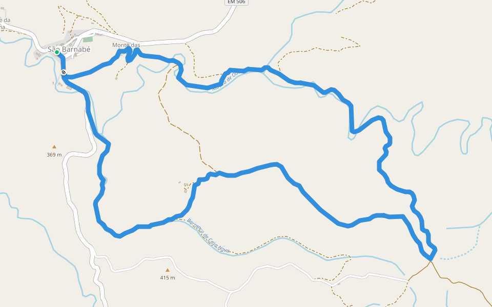 Ao Longo da Ribeira de Odelouca walking route map in Santa Clara-a-Nova e Gomes Aires