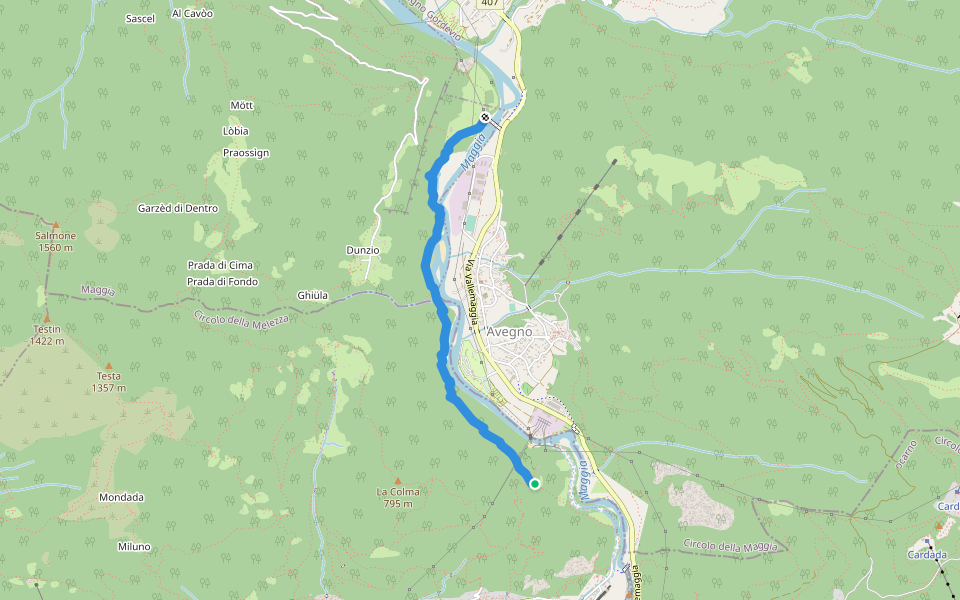 Grogg - walking route map in Terre di Pedemonte