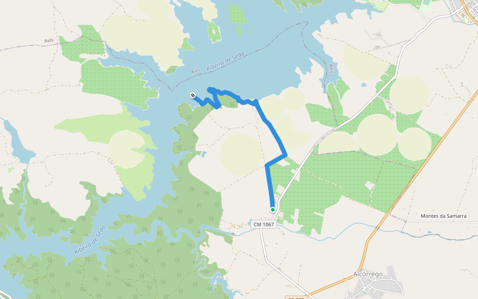 Espelho de Água do Maranhão de Avis walking route map in Reguengo